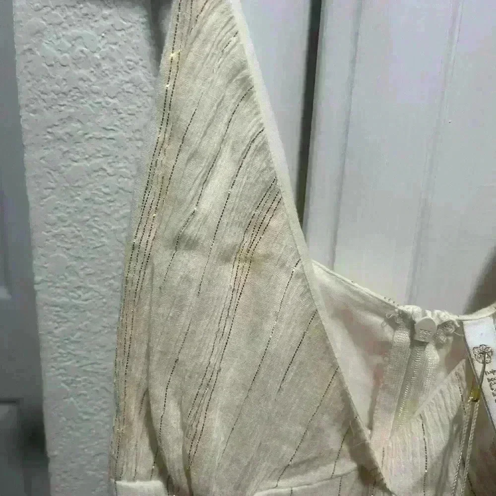 NWT FLORABELLA cream and gold strip dress size small - Picture 7 of 7